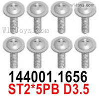 Wltoys 124016 144001.1656 Screws. 2.5x8PWM6. Wltoys 124016 1/12 Screws Parts, Wltoys 124016 RC Car Screws Parts.