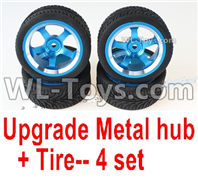 Wltoys 124016 Upgrade Metal wheel hub+ Tire-4 set,Wltoys 124016 1/12 Parts,Wltoys 124016 RC Car Parts