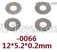Wltoys 124019 Flat washers. 12428.0066. 12X5.2X0.2mm. total 4pcs. Wltoys 124018 1/12 Parts, Wltoys 124018 RC Car Parts.