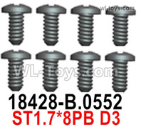 Wltoys 124019 18428-B.0552 Screws. ST1.7x8PB D3. Wltoys 124019 1/12 Parts, Wltoys 124019 RC Car Parts.