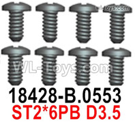 Wltoys 124019 18428-B.0553 Screws. ST2x6PB D3.5. Wltoys 124019 1/12 Screws Parts, Wltoys 124019 RC Car Screws Parts.