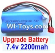 Wltoys 12423 Car Spare Parts-00123-02 Upgrade 7.4V 2200MAH Battery 15C With T-Shape Plug(1pcs)-Size-65X38X18mm,Wltoys 12423 RC Car Spare Parts Replacement Accessories,1:12 Scale 4wd,2.4G 12423 RC racing car Parts,On Road Drift Racing Truck Car Parts