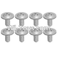 Wltoys 12423 Car Spare Parts-0069 Pan head screws with cross media(M2.0x4 PMW)-8pcs,Wltoys 12423 RC Car Spare Parts Replacement Accessories,1:12 Scale 4wd,2.4G 12423 RC racing car Parts,On Road Drift Racing Truck Car Parts
