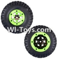 Wltoys 12423 Car Spare Parts-0071 Whole Right Wheel unit(Include the Wheel,Trie leather,upper and bottom wheel cover)-2pcs,Wltoys 12423 RC Car Spare Parts Replacement Accessories,1:12 Scale 4wd,2.4G 12423 RC racing car Parts,On Road Drift Racing Truck Car