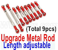 Wltoys 12427 Parts-Upgrade Metal Rod(Length adjustable)-9pcs-Red-(Include the 0018,19,20,21,22 Metal Rod)-9pcs,Wltoys 12427 RC Car Parts,Wltoys 1/12 Parts