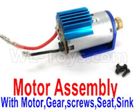 Wltoys 12427 Parts-Motor assembly,include the Motor,Motor Gear,Screws,Motor seat,Motor sink,Wltoys 12427 RC Car Parts,Wltoys 1/12 Parts