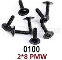 Wltoys 12427 Screws Parts-12427-00100,M2X8 PMW,Pan head screws with cross media(8PCS),Wltoys 12427 RC Car Parts,Wltoys 1/12 Parts