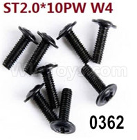 Wltoys 12427 Screws Parts-12427-0362 Screws-ST2x10PW-W4-8pcs,Wltoys 12427 RC Car Screws,Wltoys 1/12 Screws