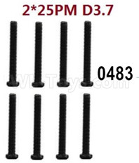 Wltoys 12427 Screws Parts-12427-0483 Screws-8pcs-2X25 PM D3.7,Wltoys 12427 RC Car Parts,Wltoys 1/12 Parts