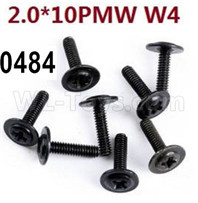 Wltoys 12427 Screws Parts-12427-0484 Screws-8pcs-2X10 PMW W4,Wltoys 12427 RC Car Parts,Wltoys 1/12 Parts