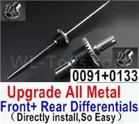 Wltoys 12428 Upgrade Parts-All Metal Front + Rear Differentials Parts, 12428-0091 + 12428-0133,Can Directly install,So Easy,,Can be used for Wltoys 12429 12428-B 12428-C 12428-A