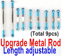 Wltoys 12428 Upgrade Parts-Metal Rod(Length adjustable)-9pcs-Blue