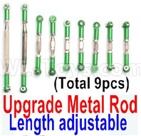 Wltoys 12428 Upgrade Parts-Metal Rod(Length adjustable)-9pcs-Green