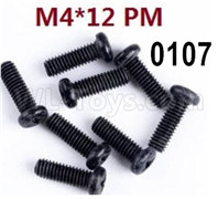 Wltoys 12428 screws-Cross recessed pan head screws(8PCS)-M4X12 PM Parts, 12428-0107 screws Parts