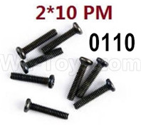 Wltoys 12428 screws-Cross recessed pan head screws(8PCS)-M2X10 PM Parts, 12428-0110 screws Parts