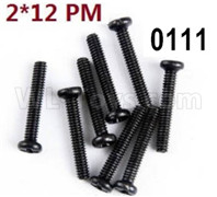 Wltoys 12428 screws-Cross recessed pan head screws(8PCS)-M2X12 PM Parts, 12428-0111 screws Parts