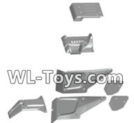 Wltoys 18428 The left and Right Body shell cover& Left and Right Tail wing-Black,Wltoys 18428 RC Car Spare Parts Replacement Accessories,1:18 Scale 4wd,2.4G 18428 rc racing car Parts,On Road Drift Racing Truck Car Parts