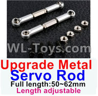 JJRC Q46 Upgrade Metal Servo Rod Parts(2pcs)-Silver-(Full length-50-62mm)-Length adjustable,JJRC Q46 Parts,jjrc q46 speedrunner Parts,JJRC Q46 1/12 Parts