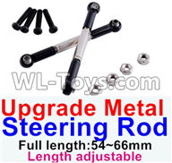 JJRC Q46 Upgrade Metal steering rod Parts(2pcs)-Black-(Full length-54~66mm)-Length adjustable,JJRC Q46 Parts,jjrc q46 speedrunner Parts,JJRC Q46 1/12 Parts