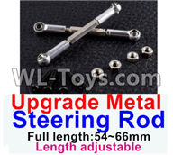 JJRC Q46 Upgrade Metal steering rod Parts(2pcs)-Silver-(Full length-54~66mm)-Length adjustable,JJRC Q46 Parts,jjrc q46 speedrunner Parts,JJRC Q46 1/12 Parts