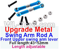 JJRC Q46 Upgrade Metal Swing arm Rod A Parts,Front upper swing arm lever Parts(2pcs)-Blue(Full length-43-52mm)-Length adjustable,JJRC Q46 Parts,jjrc q46 speedrunner Parts,JJRC Q46 1/12 Parts
