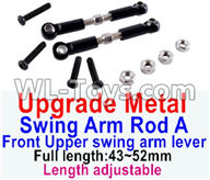 JJRC Q46 Upgrade Metal Swing arm Rod A Parts,Front upper swing arm lever Parts(2pcs)-Black(Full length-43-52mm)-Length adjustable,JJRC Q46 Parts,jjrc q46 speedrunner Parts,JJRC Q46 1/12 Parts
