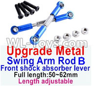 JJRC Q46 Upgrade Metal Swing arm Rod B Parts,Front shock absorber lever Parts(2pcs)-Dark Blue-(Full length-50-62mm)-Length adjustable,JJRC Q46 Parts,jjrc q46 speedrunner Parts,JJRC Q46 1/12 Parts