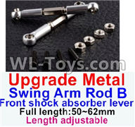 JJRC Q46 Upgrade Metal Swing arm Rod B Parts,Front shock absorber lever Parts(2pcs)-Black-(Full length-50-62mm)-Length adjustable,JJRC Q46 Parts,jjrc q46 speedrunner Parts,JJRC Q46 1/12 Parts