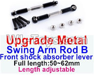 JJRC Q46 Upgrade Metal Swing arm Rod B Parts,Front shock absorber lever Parts(2pcs)-Black-(Full length-50-62mm)-Length adjustable,JJRC Q46 Parts,jjrc q46 speedrunner Parts,JJRC Q46 1/12 Parts