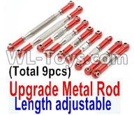 JJRC Q46 Upgrade Metal Rod Parts(Length adjustable)-9pcs-Red,JJRC Q46 Parts,jjrc q46 speedrunner Parts,JJRC Q46 1/12 Parts