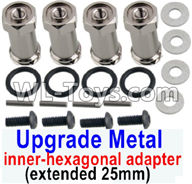 JJRC Q46 Upgrade Metal 12mm inner-hexagonal adapter Parts(extended 25mm)-Silver-SLA010,JJRC Q46 Parts,jjrc q46 speedrunner Parts,JJRC Q46 1/12 Parts
