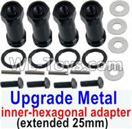 JJRC Q46 Upgrade Metal 12mm inner-hexagonal adapter Parts(extended 25mm)-Black-SLA010,JJRC Q46 Parts,jjrc q46 speedrunner Parts,JJRC Q46 1/12 Parts