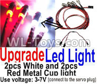 JJRC Q46 Upgrade LED light unit(Total 4pcs Light-2 Red and 2 White) & 1X 1-TO-2 Convert wire-connect to the servo,JJRC Q46 Parts,jjrc q46 speedrunner Parts,JJRC Q46 1/12 Parts