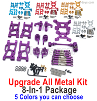 Wltoys 144001 Upgrade ALL Metal Kit. All 8-In-1 Package.5 Color you can choose.Wltoys 144001 1/14 Parts, Wltoys 44002 RC Car Parts.