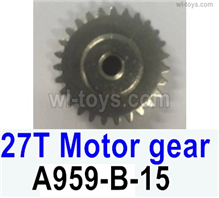Wltoys 14401 Parts-Copper motor Gear(1pcs)-0.7 Modulus-27 Teeth,Wltoys 14401 1/14 Parts,Wltoys 14401 RC Car Parts