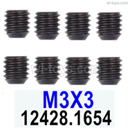 Wltoys 14401 Parts-M3 Machine screws(8pcs)-M3X3-12428.0098,Wltoys 14401 1/14 Parts,Wltoys 14401 RC Car Parts