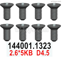 Wltoys 14401 Parts-Screws Parts-Cross Flat head Self-tapping screws-2.6x5KB D4.5-8pcs-14401.1323,Wltoys 14401 1/14 Parts,Wltoys 14401 RC Car Parts