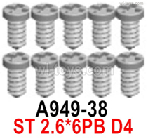 Wltoys 14401 Parts-Screws Parts-2.6x6PB-8pcs-A949-38,Cross Pan head Self-tapping screws,Wltoys 14401 1/14 Parts,Wltoys 14401 RC Car Parts