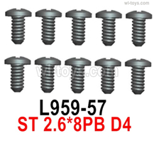 Wltoys 14401 Parts-Screws Parts--2.6x8-8pcs-L959-57,Cross Pan head Self-tapping screws,Wltoys 14401 1/14 Parts,Wltoys 14401 RC Car Parts