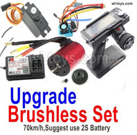 Wltoys 144002 Brushless set-Upgrade Brushless motor + ESC + Motor gear + Receiver + Transmitter-70km/ht.Wltoys 144002 1/14 Parts, Wltoys 44002 RC Car Parts.