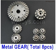 Wltoys 144002 Parts-Whole Metal Differentials Gear Kit.Total 8pcs.Wltoys 144002 1/14 Parts, Wltoys 44002 RC Car Parts.