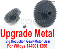 Wltoys 144002 Upgrade Parts Metal Big Reduction Gear and Metal Motor gear.Wltoys 144002 1/14 Parts, Wltoys 44002 RC Car Parts.