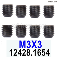 Wltoys 144002 Parts-M3 Machine screws(8pcs)-M3X3-12428.1654.Wltoys 144002 1/14 Parts, Wltoys 44002 RC Car Parts.