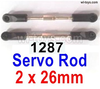 Wltoys 144002 Parts-Servo Rod.144001.1287.Total 2pcs.The size is 2x26mm.Wltoys 144002 1/14 Parts, Wltoys 44002 RC Car Parts.