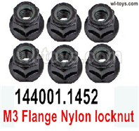 Wltoys 144002 Parts.M3 Flang Nyon Locknut.144001.1452.Total 8pcs.Wltoys 144002 1/14 Parts, Wltoys 44002 RC Car Parts.
