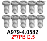 Wltoys 144002 Screws Parts-A979-4.0582 Screws. 2x7PB D.5.Total 10pcs.Wltoys 144002 1/14 Parts, Wltoys 44002 RC Car Parts.