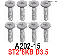 Wltoys 144002 Screws Parts-A202-15 Screws. ST2x8KB D3.5.Total 8pcs.Wltoys 144002 1/14 Parts, Wltoys 44002 RC Car Parts.