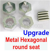 Wltoys 184012 Parts-06-03 A949-11 Upgrade Metal Hexagonal round seat(4pcs)(4pcs)-Silver,Wltoys 184012 Rc Racing Car Truck Spare Parts,High speed Wltoys 184012 1:18 Scale 4wd,2.4G Spare Parts Accessories,F1 184012 On Road Drift Racing Truck Car Parts