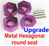 Wltoys 184012 Parts-06-05 A949-11 Upgrade Metal Hexagonal round seat(4pcs)-Purple,Wltoys 184012 Rc Racing Car Truck Spare Parts,High speed Wltoys 184012 1:18 Scale 4wd,2.4G Spare Parts Accessories,F1 184012 On Road Drift Racing Truck Car Parts