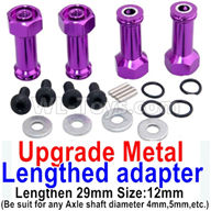 Wltoys 184012 Parts-06-07 A949-11 Upgrade Metal 8mm-to-12mm Lengthed adapter(4 set)-Lengthen 29mm-Purple,Wltoys 184012 Rc Racing Car Truck Spare Parts,High speed Wltoys 184012 1:18 Scale 4wd,2.4G Spare Parts Accessories,F1 184012 On Road Drift Racing Truc